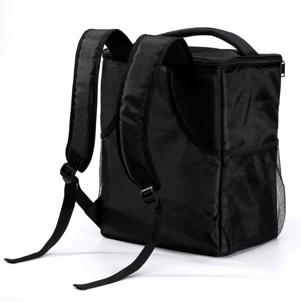 Woodluv Black Outdoor Cooler Unisex Backpack with PEVA Lining