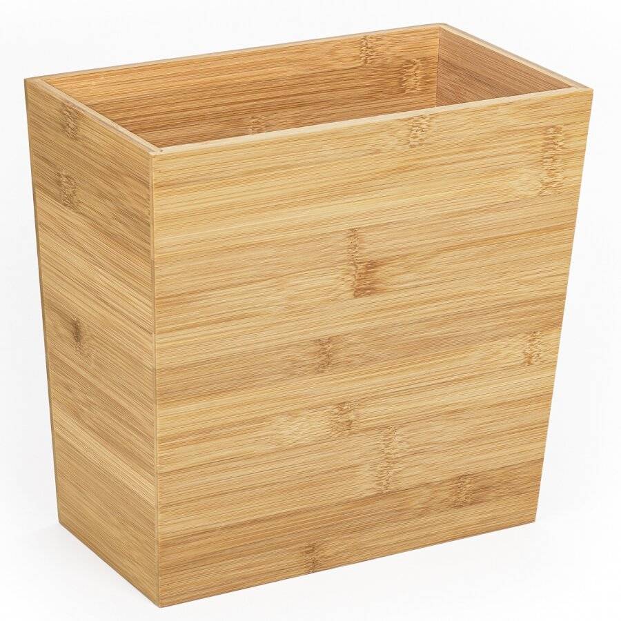 Woodluv Slimline Range Bamboo Wood Rubbish Waste Paper Bin