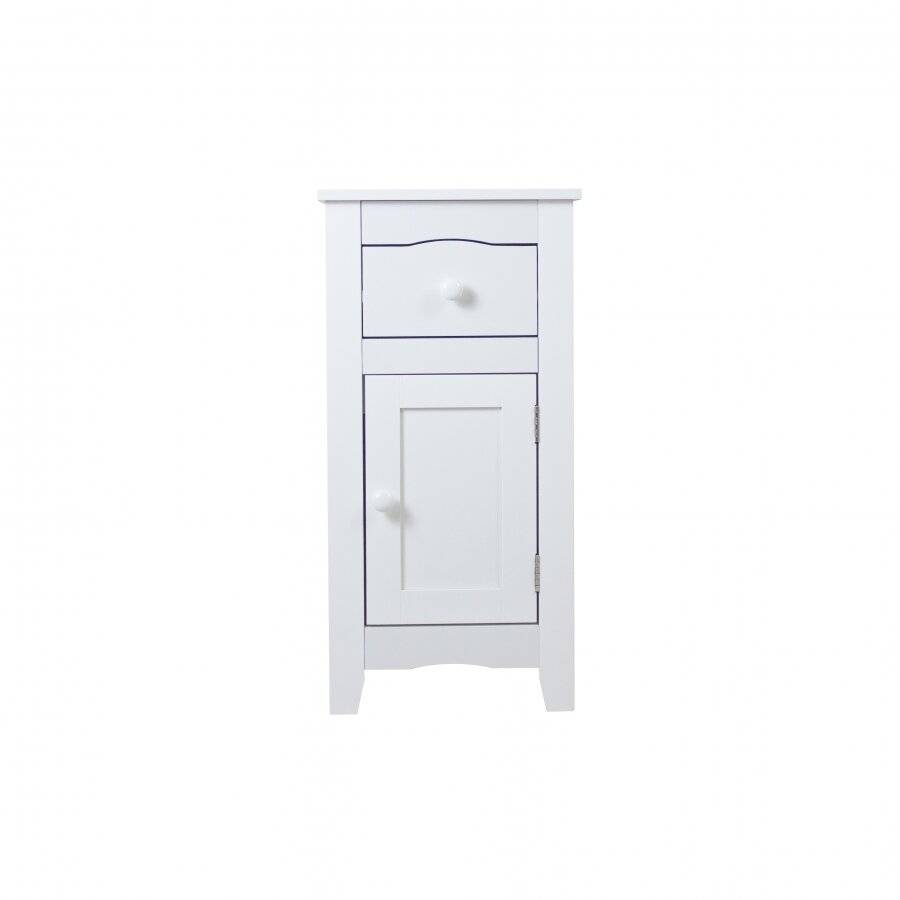 Woodluv Slimline Range Bedside Table Cabinet - White