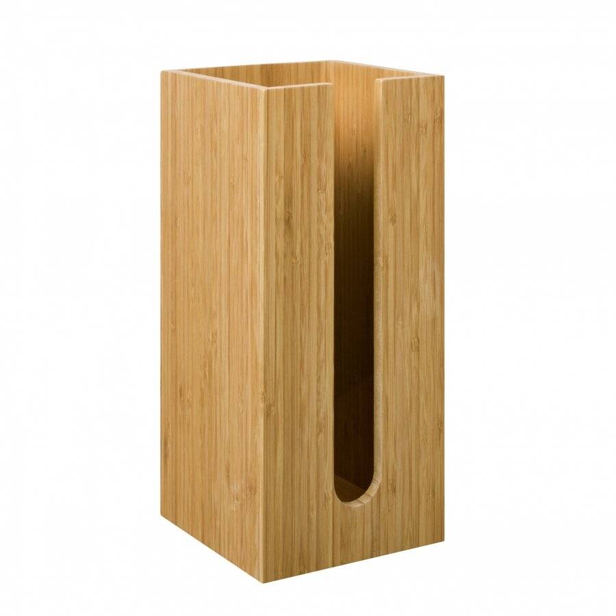 Woodluv Space Saving Bamboo Wood Toilet RollHolder Unit