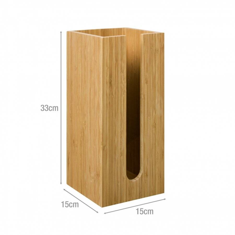 Woodluv Space Saving Bamboo Wood Toilet RollHolder Unit