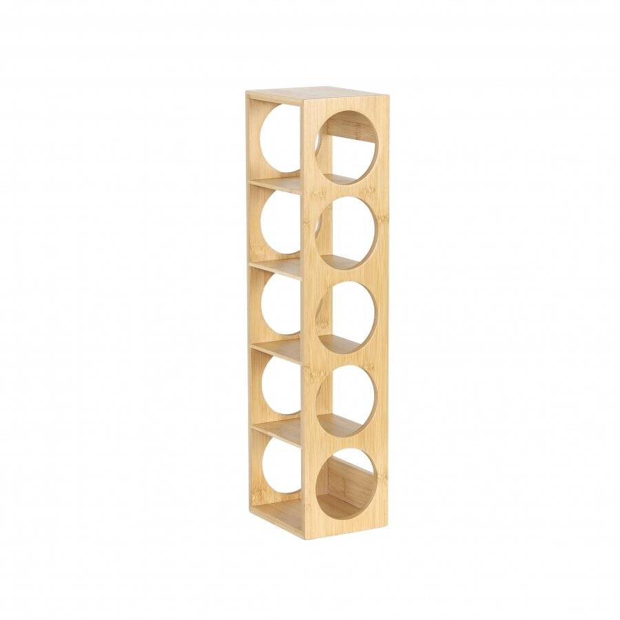 Woodluv Stackable Natural Bamboo Wood Wine Holder Unit