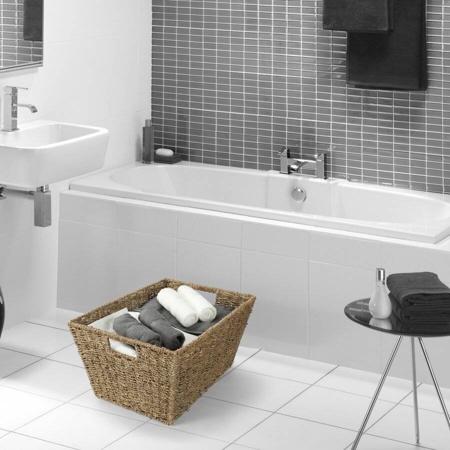 Woodluv Two Large Handmade Seagrass Shelf Storage Hamper