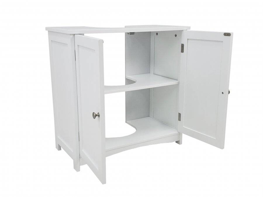 Woodluv Under Sink MDF  Bathroom Storage Cabinet - White