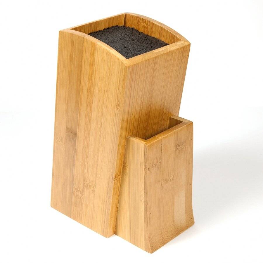 Woodluv Universal Natural Bamboo Wood Knife Block Unit