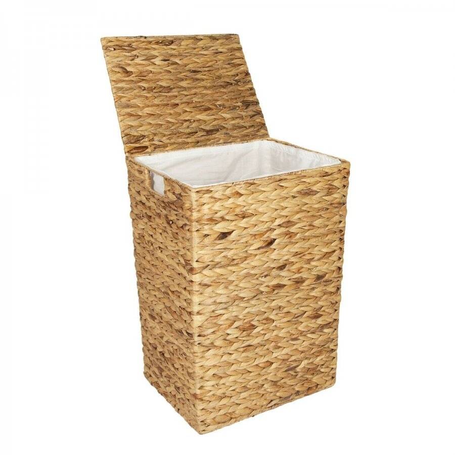 Woodluv Water Hyacinth Set of 5 Laundry and Storage Basket With Lining