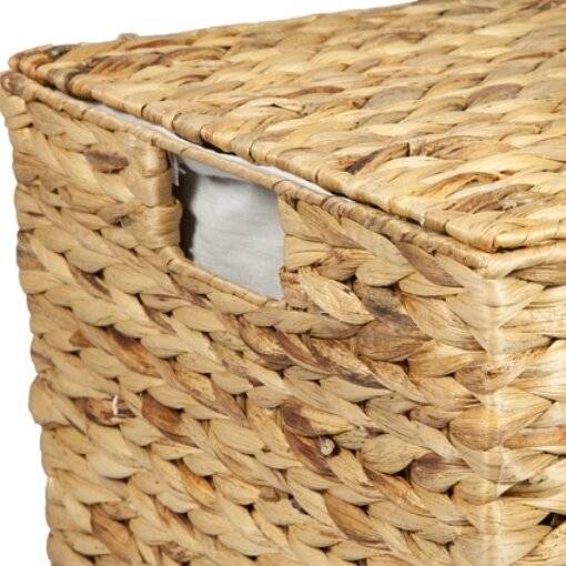 Woodluv Water Hyacinth Set of 5 Laundry and Storage Basket With Lining