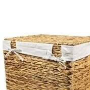 Woodluv Water Hyacinth Set of 5 Laundry and Storage Basket With Lining