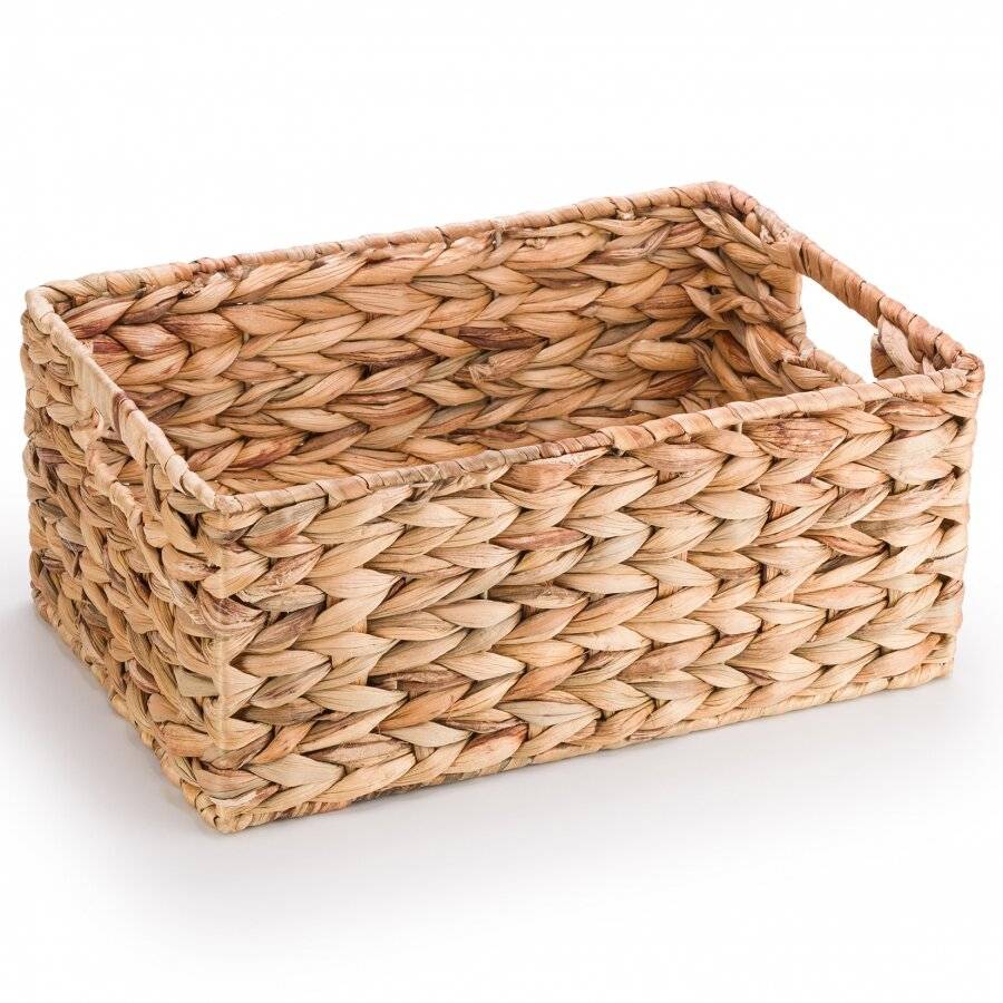 Woodluv Water Hyacinth Shelf Storage Gift Hamper Basket - Large
