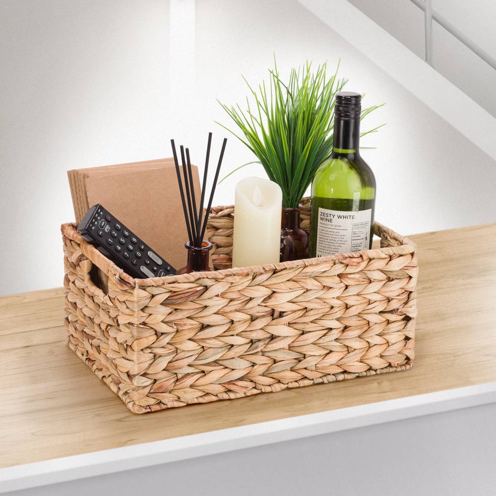 Woodluv Water Hyacinth Shelf Storage Gift Hamper Basket - Large