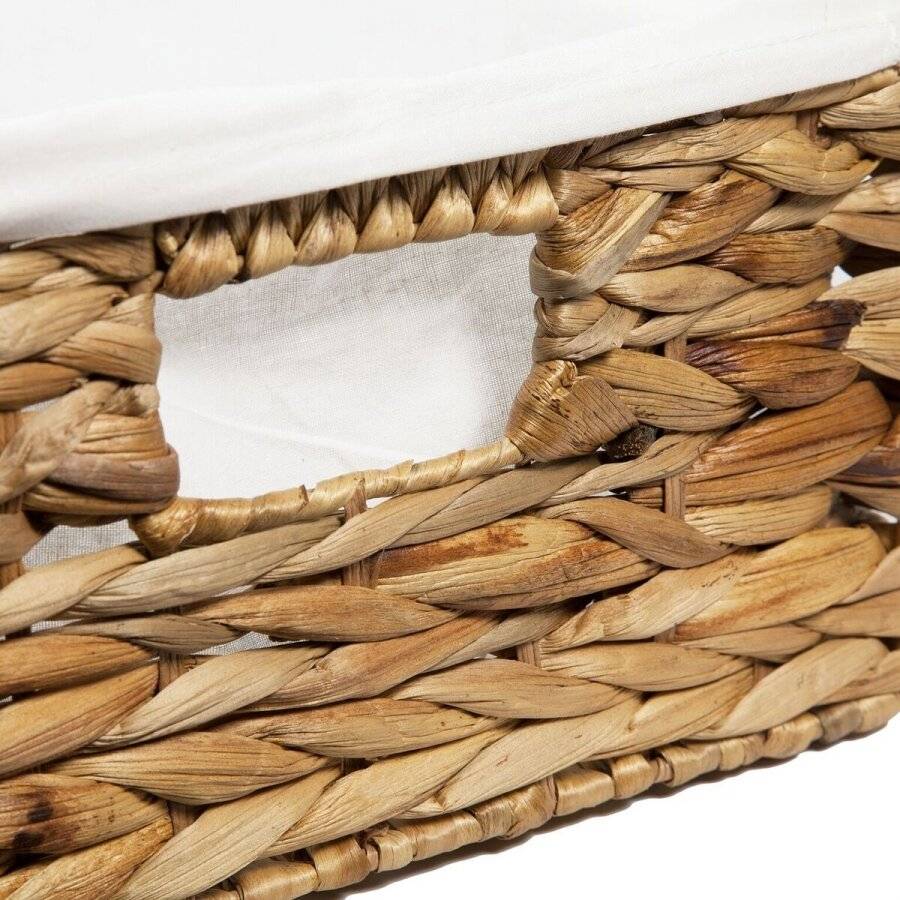 Woodluv Water Hyacinth Under Bed Storage Basket With Lining
