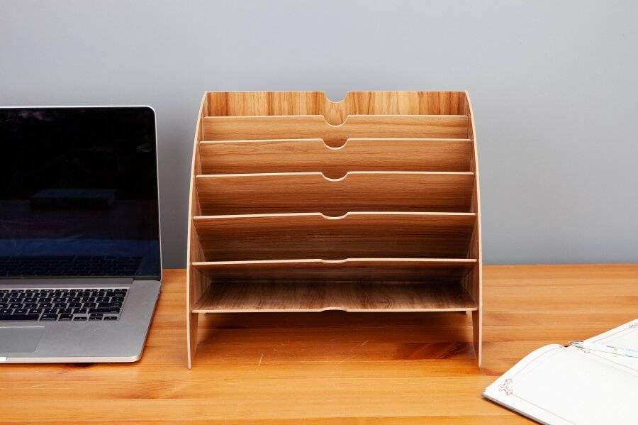 Woodluv Wooden Documents, Paper or File Organizer For office & Home