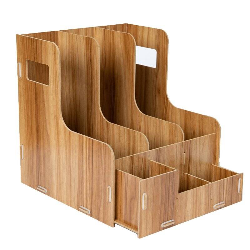 Woodluv Wooden Multifunctional office Stationery Organizer