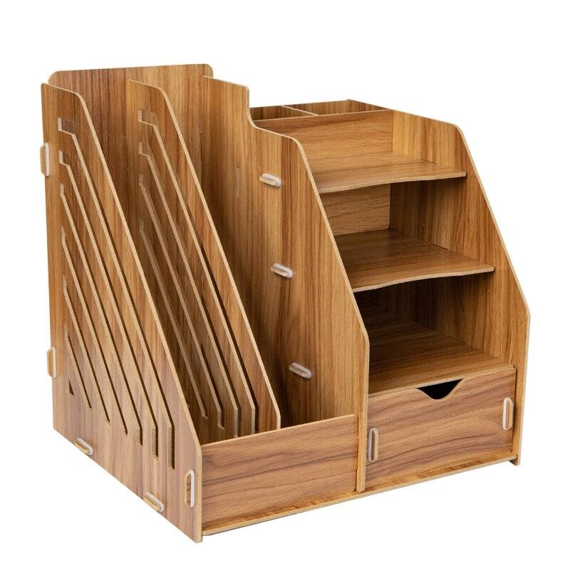 Woodluv Wooden Multifunctional Square Makeup or Stationery Organizer