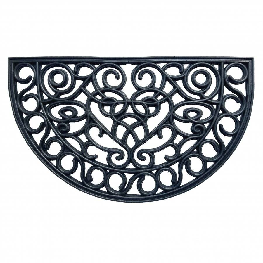 Wrought Effect Anti Slip Large Half Moon, Double Sided Door Mat