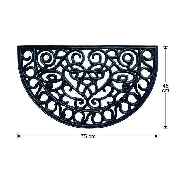 Wrought Effect Anti Slip Large Half Moon, Double Sided Door Mat