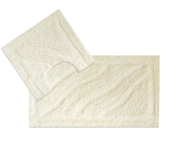 Bathmat Pedestal Anti Slip Back Set Mocha Elite Housewares